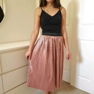 Pink Pleated Skirt